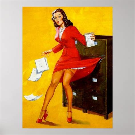 Al Buell Vintage Pin Up Girls Poster Zazzle
