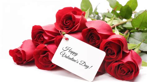 Happy Valentines Day Celebrated With Red Roses As T
