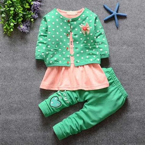 Fashion Autumn Baby Girls Suits Infantnewborn Clothes Sets Kids Dot