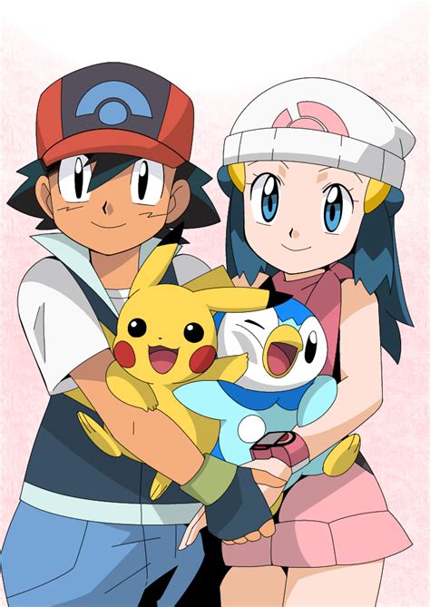 Ash And Pikachu With Dawn And Piplup ♡ Pokemon Ships Cute