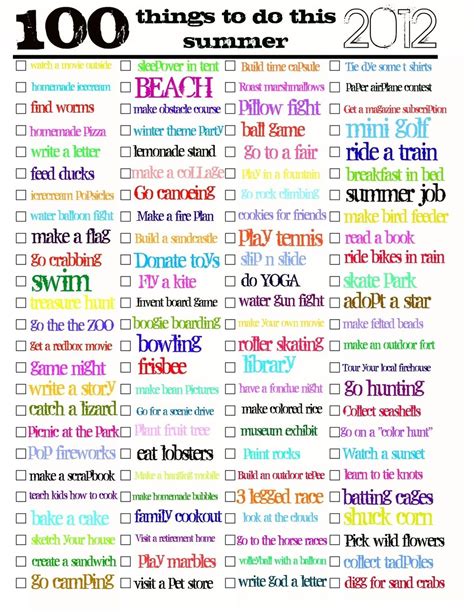 Things To Do Over The Summer Boredom Busters Summer To Do List