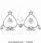Holding Hands Couple Clipart Spade Card Suit Mascots Thoman Cory Cartoon Spades Vector Queen Outlined Coloring Royalty King Rf Illustrations sketch template