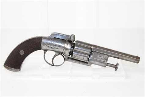 Rare Early Double Action Revolver British English Edward London Wall 51