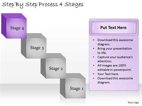 1113 Business Ppt Diagram Step By Step Process 4 Stages