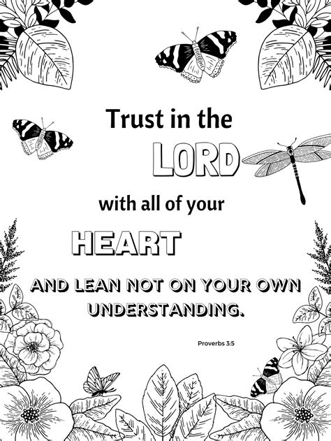 Proverbs 3 5 6 Coloring Sheet Coloring Pages