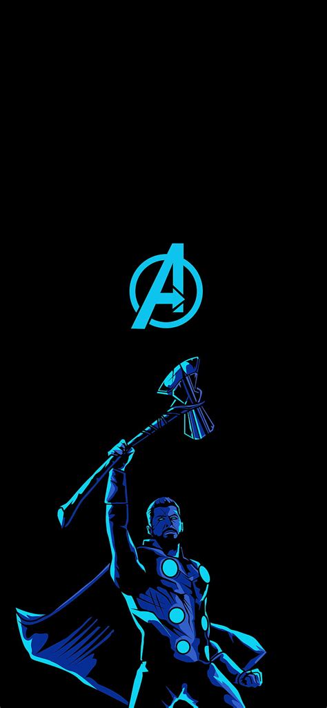 3840x2160px 4k Free Download Avengers Thor Black Blue Light Logo