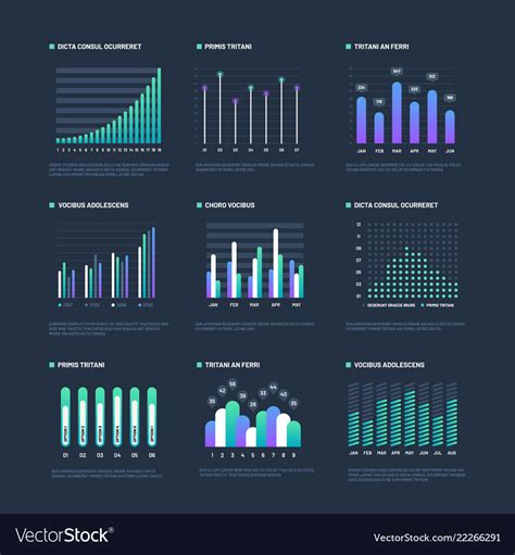 Infographic Elements Data Visualization Graphs Vector Image