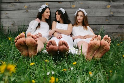 Womens Feet On The Grass Photo Free Download
