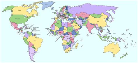 Mapa Mundial Continentes Y Paises Importantes