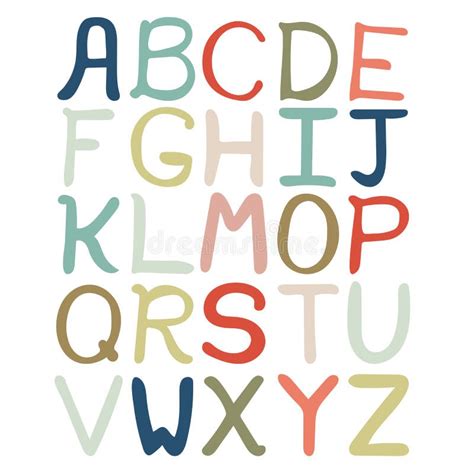 Alfabeto Abstracto Dibujado Mano Colorida Alfabeto Aislado Estilo