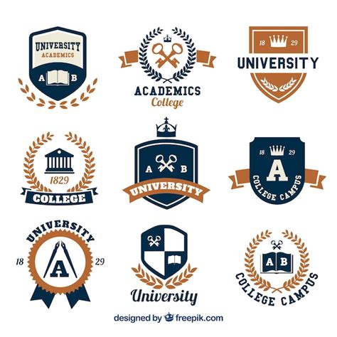 Premium Vector Selection Of Logos For College