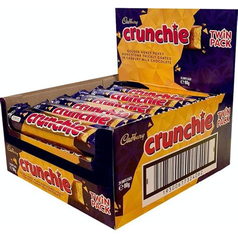 cadbury crunchie twin pack chocolate bar 80g 24pc woolworths