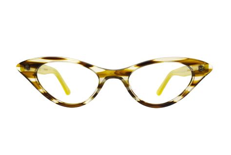 Cats Meow Eyeglasses Cat Eye Eyeglasses In Honey Stripe For Women Vint And York Geek Glasses