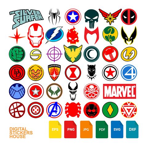 40 Marvel Super Hero Logo SVG Clipart And Cricut Degigns Etsy