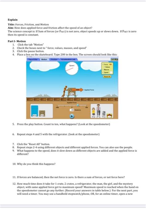 Projectile motion phet simulation lab answer sheet.pdf free pdf download. Forces And Motion Simulation Lab Answer Key / 8th Grade ...