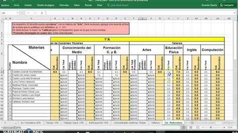 Formatos En Excel Para Calificaciones Primer Trimestre Y Boletas