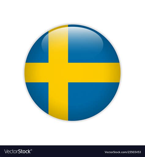 Sweden Flag On Button Royalty Free Vector Image