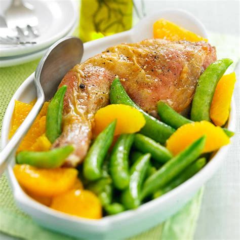 Cuisses De Poulet Marin Es L Orange Et Pois Gourmands Recette