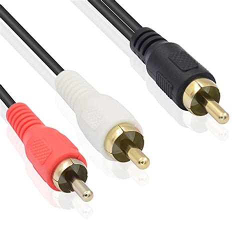 Poyiccot Rca Splitter Male To Male Cable Rca Y Splitter 1 Rca Male To