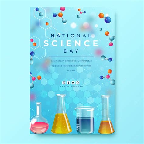free vector realistic national science day vertical poster template