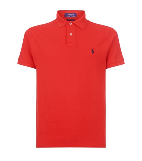 Mens Ralph Lauren Red Logo Polo Shirt Harrods Uk