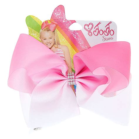 Jojo Siwa Large White And Pink Ombre Signature Hair Bow Claires