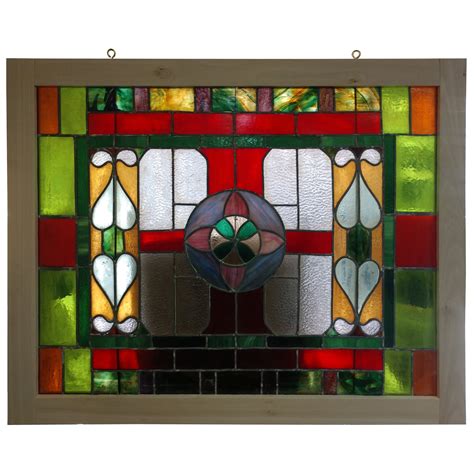 Set Of Four Art Nouveau Stained Glass Windows Attributed To Victor