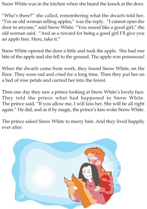 Grade 1 Reading Lesson 20 Fairy Tales Snow White And The Seven Dwarfs 3