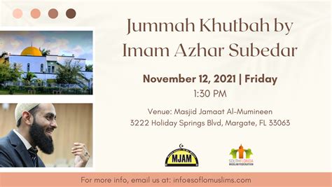 Jummah Khutbah By Imam Azhar Subedar Soflo Muslims
