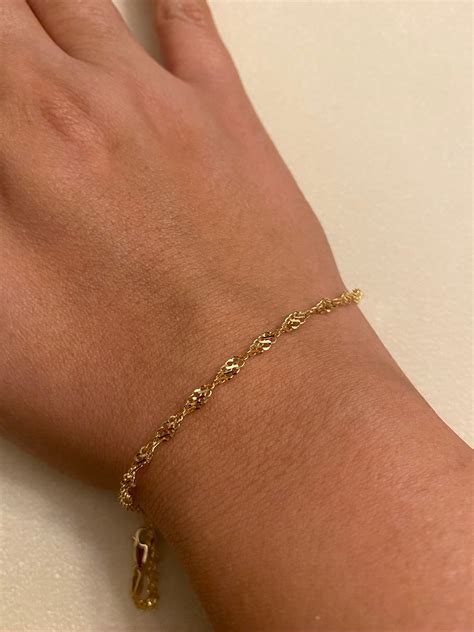14k Solid Gold Tangled Bracelet And Anklet Perfect T For Etsy