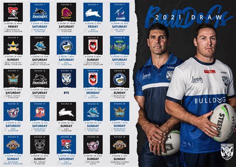 The full 2021 nrl season draw is here. Bulldogs 2021 NRL Draw released - Bulldogs