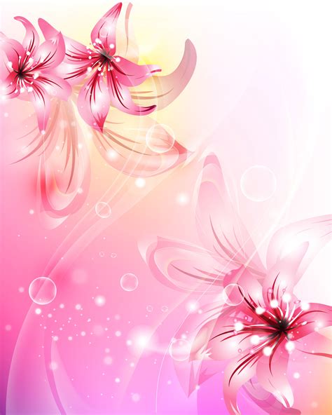 4vector Com Pretty Flower Art Pink Flowers Background Flower