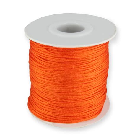 Braided nylon thread 0.8mm Orange x120m - Perles & Co