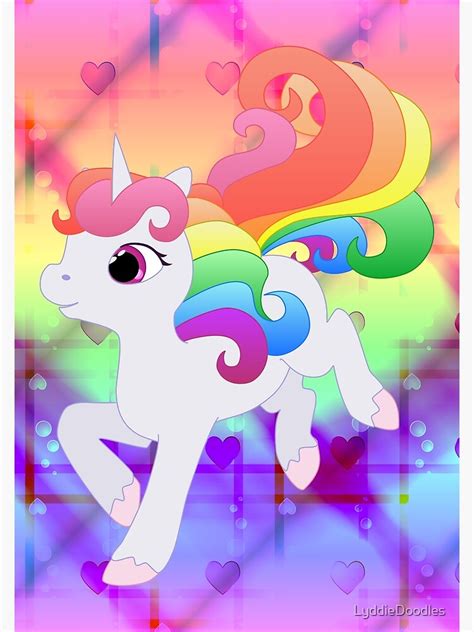 Cute Baby Rainbow Unicorn Poster By Lyddiedoodles Redbubble