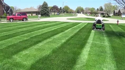 The mower wheels and yard roller will make the grass striping look matted. The ultimate in lawn striping. - YouTube