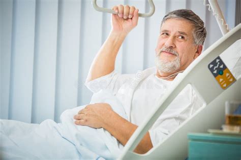 Senior Male Patient In A Modern Hospital Stock Photo Image Of Hand