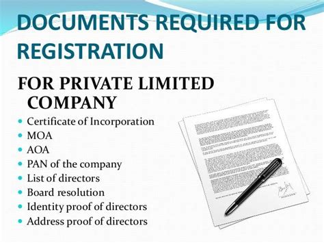 Documents Required For Private Limited Company Registration Hire Ca