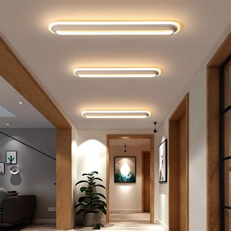 Modern Led Ceiling Lights For Living Room Corridor White Black Surface