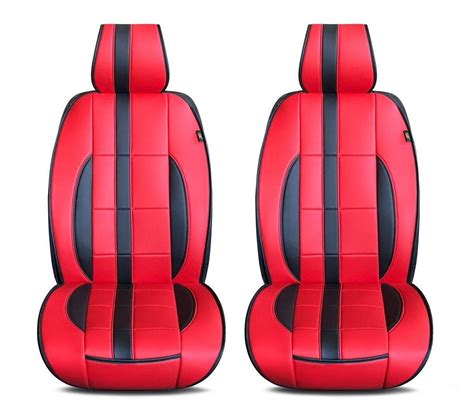 universal pu leather car seat cover cushion for front seat 2 pair red black