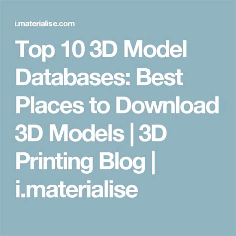 Top 10 3d Model Databases 3d Model Model Blog