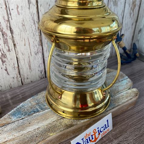 Vintage Brass Ship Us Anchor Lantern Polished Finish Nautical Oil