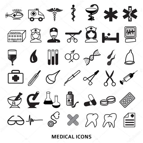 Set Of Icons Medicine Medical Care Pharmacy Health — Stock Vector