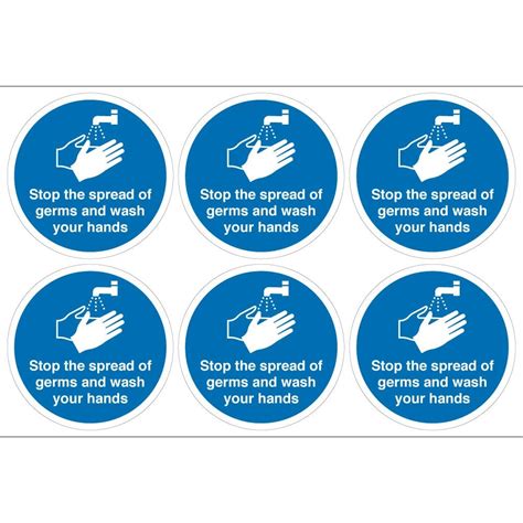 Stop The Spread Of Germs And Wash Your Hands Labels From Key Signs Uk
