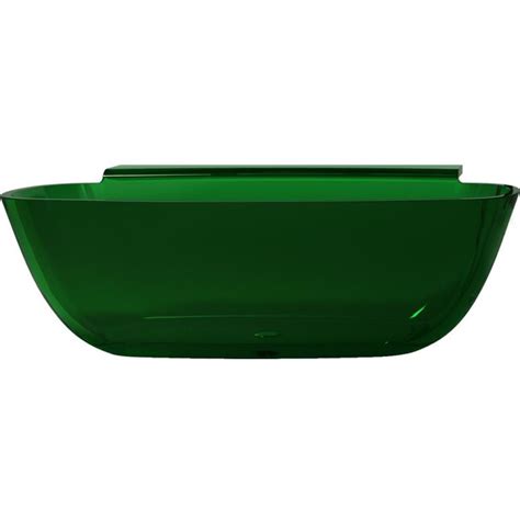 Anzzi Vida Series 32 In W X 62 In L Emerald Green Solid Surface Oval