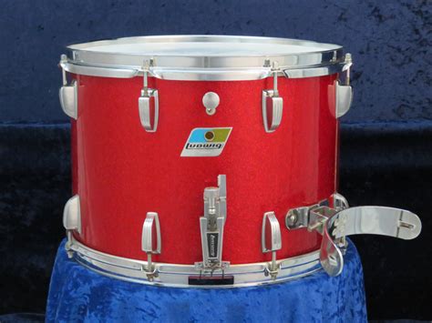 Ludwig 10 X 14 Sparkle Red Pearl Wood Marching Snare Drum 1970 Serial
