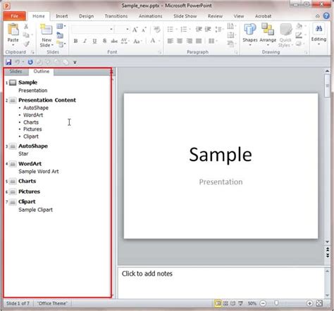 Outline View In Powerpoint 2010 For Windows