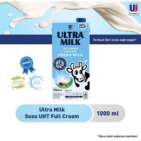 Jual Susu Ultramilk Uht Full Cream 1 Liter Shopee Indonesia