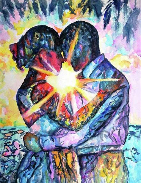 Embracing Couple In Love Art Print By Carlin Blahnik Carlinartwatercolor