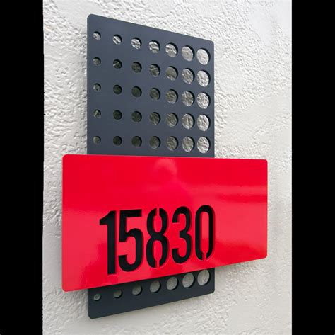 Modern House Numbers Halftone Layered Custom Address Sign In Etsy