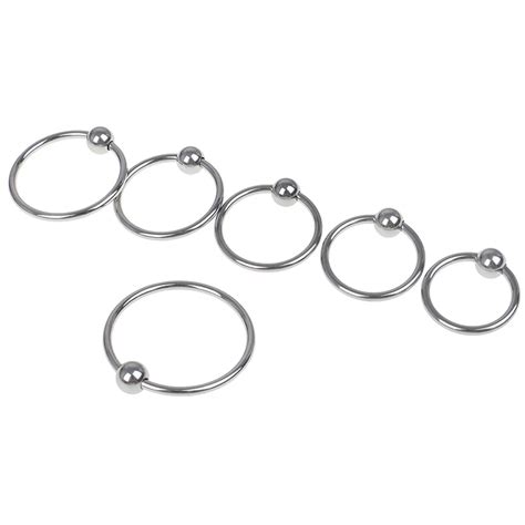 6 Sizes New Dual Ball Stainless Steel Cock Head Glans Penis Ring With Pressure Point Sex